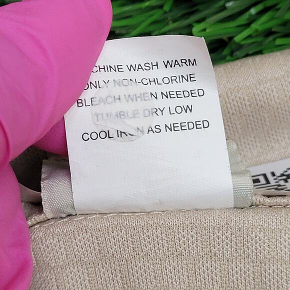 Vintage 90s Haband Textured Sweatshirt XL 24x26 Beige Blank Preppy - Picture 7 of 11